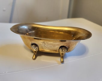 Brass Bathtub Soap Dish with Clawed Feet