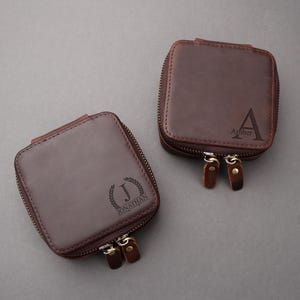 Portagioie da viaggio in pelle personalizzato, portagioie in pelle, organizer per cinturini in pelle, portagioie in vera pelle, regalo per la festa del papà