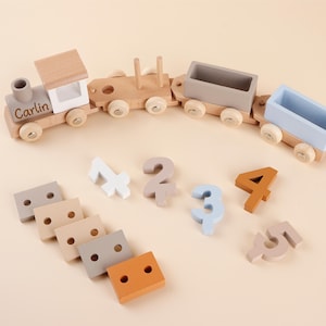 Personalized Birthday Wooden Train Toy Set,Name With Train,Wooden Toys,Push Along Train,Toddlers Toy,Newborn Remembrance Gifts,Nursery Decor