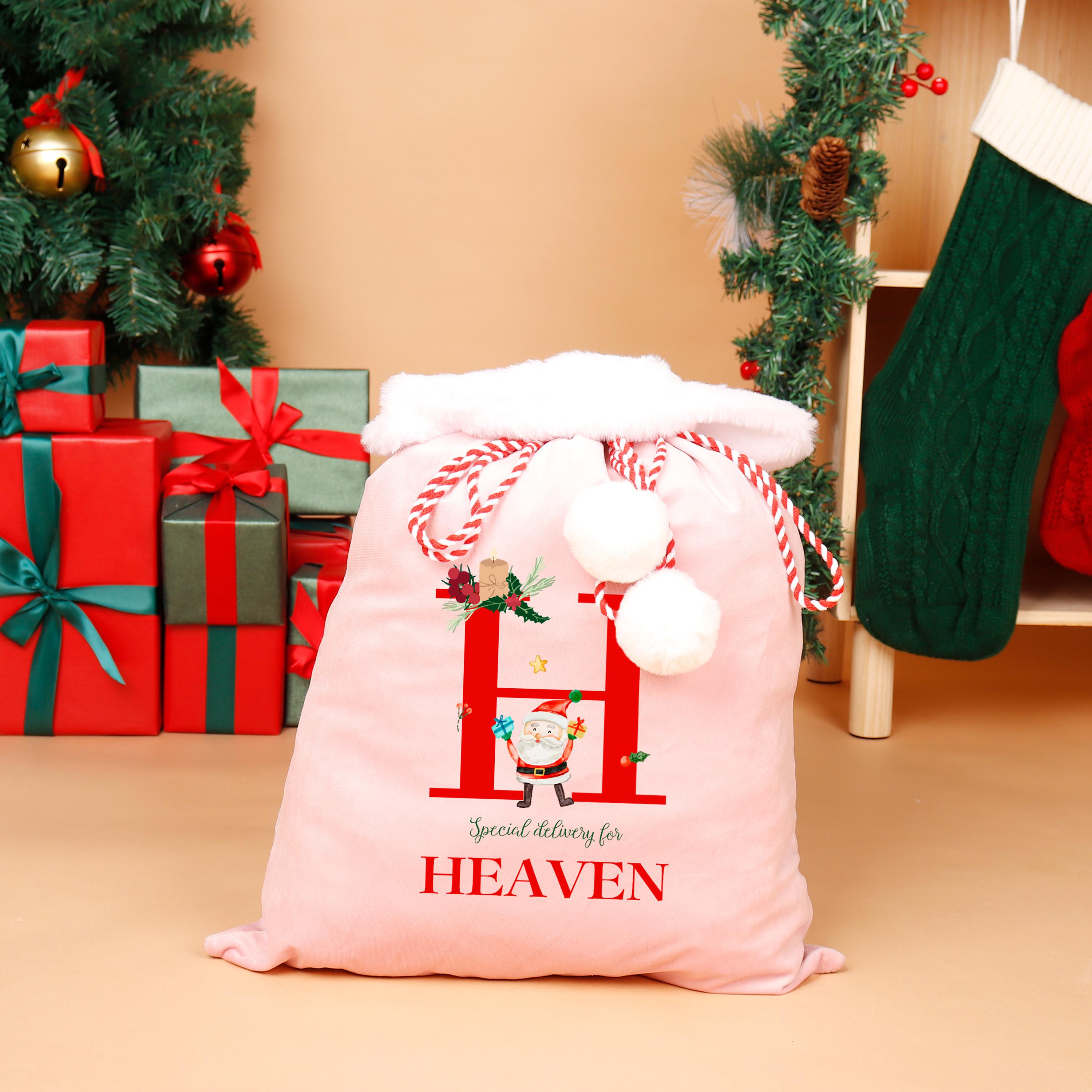 Custom Christmas Party Gift Bag, Christmas Bag with Name, Santa Sack,Velvet Santa Sack, Christmas Gift ,Christmas Eve Bag,Holiday Gift Sack