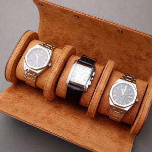 Scatola porta orologi in pelle personalizzata, porta orologi in pelle, porta 3 orologi, scatola porta orologi Ravel, porta orologi in pelle di lusso, regalo per la festa del papà