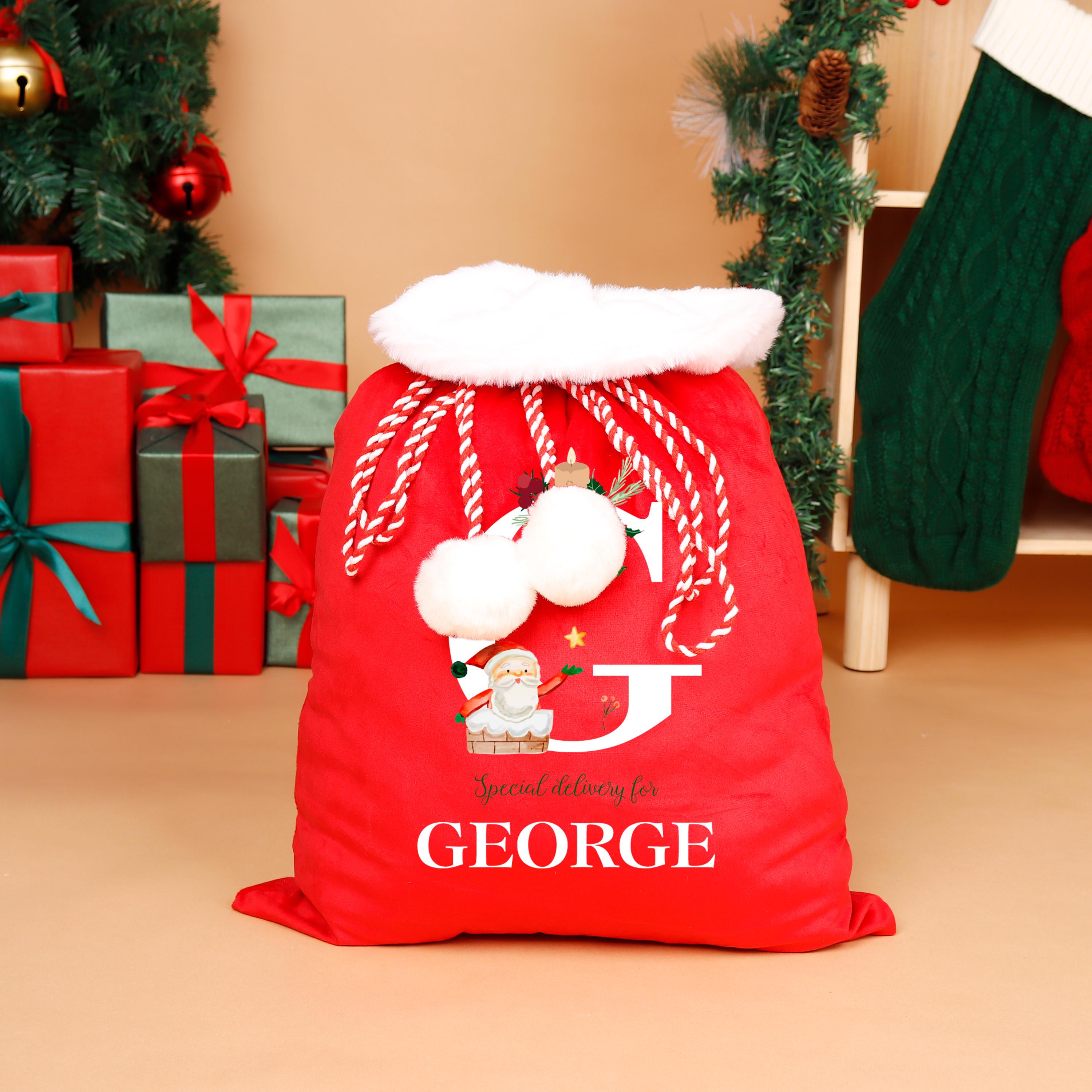 Custom Christmas Party Gift Bag, Christmas Bag with Name, Santa Sack,Velvet Santa Sack, Christmas Gift ,Christmas Eve Bag,Holiday Gift Sack