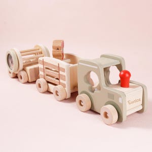 Personalized Wooden Train on wheels with carriages,Name With Train,Wooden Toys,Push Along Train,Toddlers Toy,Newborn Remembrance Gifts