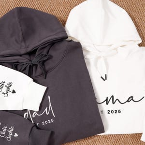 Personalized Embroidered Mama & Dad Sweatshirt: Matching Family Outfit