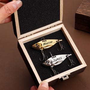 Custom Silver Gold Fishing Lure,Fishing Lover Gift,Lure Father&#39;s Day Gift, Metal Fishhook, Fishing Lures,  Fish Hook Gift, Father&#39;s Day gift