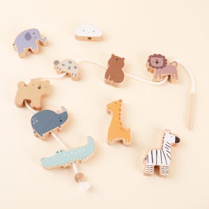 Wooden Animal Lacing Toy: Montessori Toddler Learning