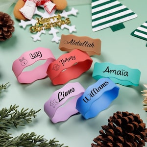 Silicone Bottle Bands, Personalized Silicone Label Sippy Cup Label Water Bottle Label Baby Bottle Label Water Bottle,Silicone tag.