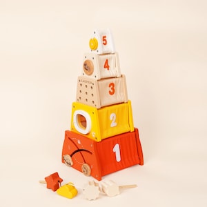 Perspnalized Preschool Learning for Girls Boys ，Wooden Baby Toys,  Rainbow Building Blocks, Educational Stacking Toys ,Building Block Set