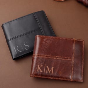 Portafoglio personalizzato con incisione, portafoglio da sposo sottile, porta carte di credito, portafoglio in pelle da uomo, portafoglio da uomo personalizzato, regalo di compleanno per lui