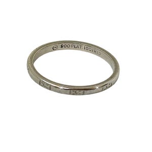 Antike Platin Band Art Deco Gravierte Blumen Blüte Hochzeit Band Ring Größe 6 3/4
