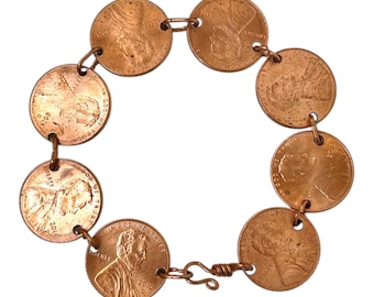 Bracelet en cuivre Lincoln Cent Lucky Penny Coin Work Wire
