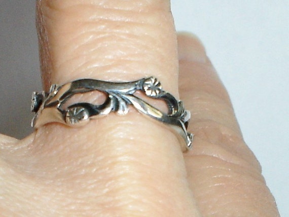 Sterling Silver Band Ring Dandelion - image 4