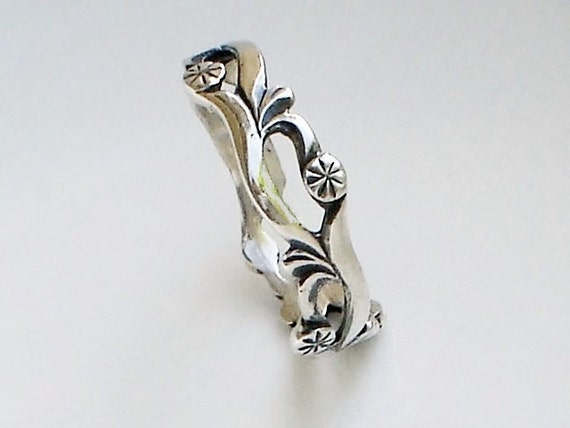 Sterling Silver Band Ring Dandelion - image 3