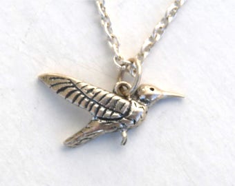 Sterling silver Bird Pendant Engraved Chain Necklace