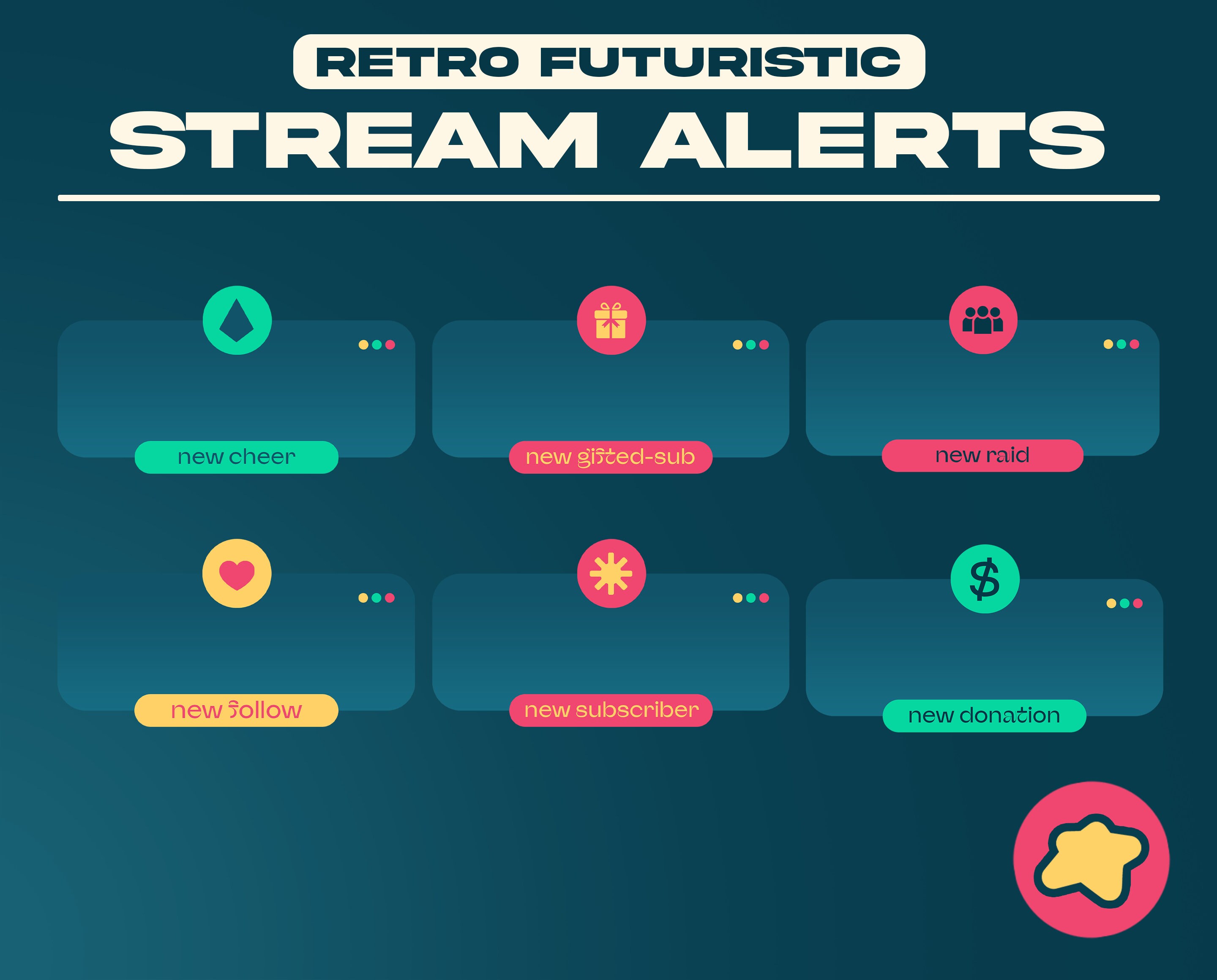 Retro Futuristic Stream Pack, Stream Overlay, Webcam Overlay, Twitch ...