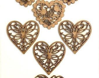 Decorative Wooden Hearts for crafting