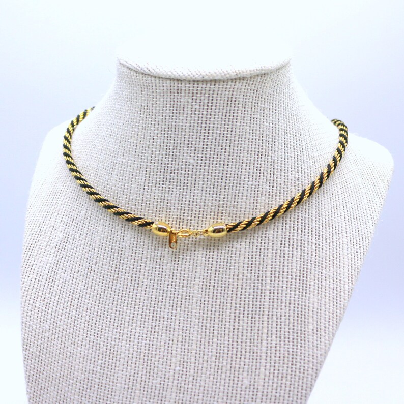 Vintage Trifari Rope Necklace Gold and Black 24.5 Etsy
