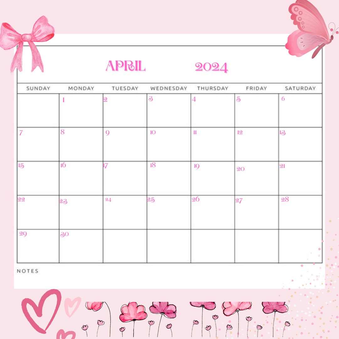 April Calander 2024 - Etsy