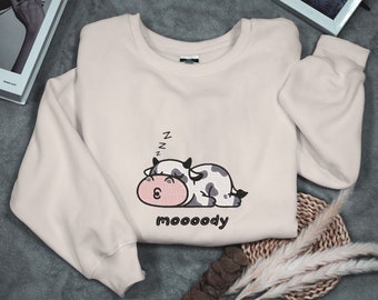 Embroidered Farm Animal Sweatshirt Cow Shirt Embroidered Shirt Embroidered Ultra Soft Tee Funny Shirt Gift for Cow Lovers
