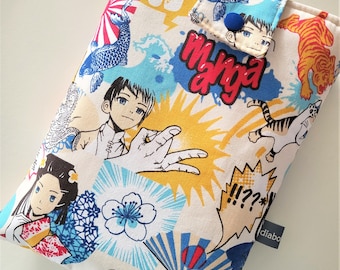 Pochette à livre poche/manga - Bleu Jaune