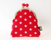 Metal frame coin purse - stars - red - white - change - shopping - retro - Kiclac Twinkle - Red