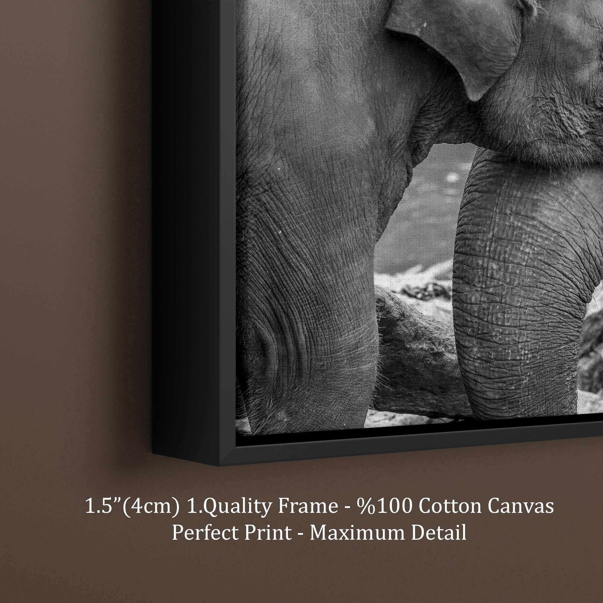 African Elephant Baby and Mom Canvas Wall Art, Elephant Canvas Print ...