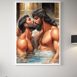"aus dem Bildband ""BACCHANALIA"", ein romantischer Kuss zwischen zwei römischen Sklaven."