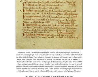 Domesday Book - NORTHAMPTONSHIRE towns and villages. Original Latin description, English translation & glossary. Perfect local history gift.