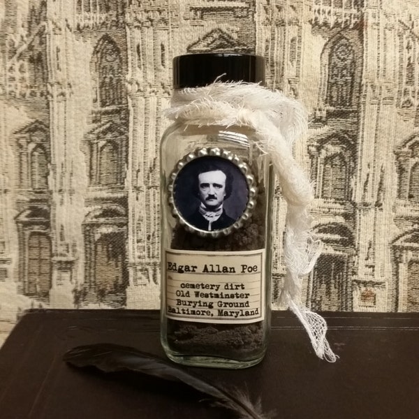 Cemetery dirt - Edgar Allan Poe art bottle