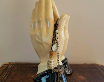 Wholly Devoted vintage assemblage religious necklace
