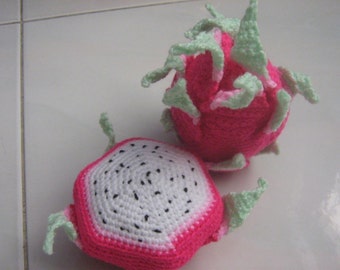 Fruit Crochet Pattern Dragonfruit  Crochet Pattern Food Pattern PDF Instant Download Dragonfruit