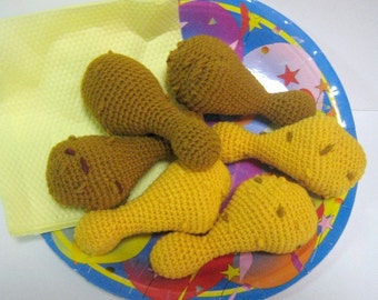 Chicken Drumlet Crochet Pattern Food Crochet Pattern PDF Instant Download Chicken Drumlet(Deep-Fried or Oven-Roasted)