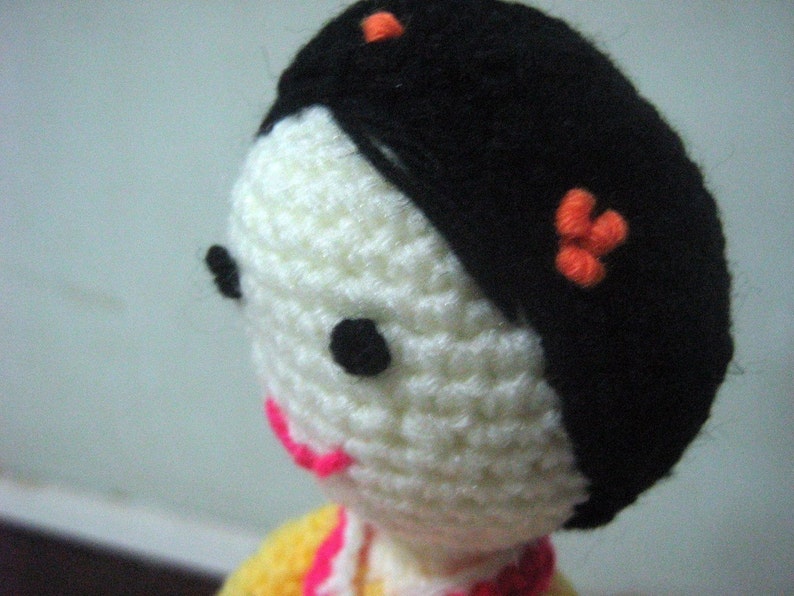 Korean Lady Crochet Pattern Amigurumi Crochet Pattern Pdf Instant Download Lady Hea in Korean Traditional Dress Hanbok image 4