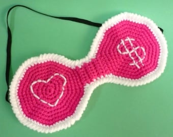 Eye Mask Crochet Pattern PDF Instant Download Sleeping Eye Mask