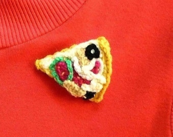 Brooch Crochet Pattern Accessories Pattern PDF Instant Download Pizza Brooch