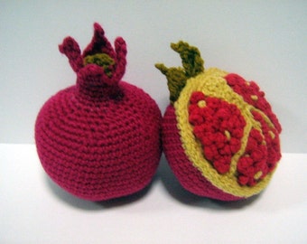 Fruit Crochet Pattern Pomegranate Crochet Pattern PDF Instant Download Crochet Food Pattern Pomegranate (Fruit - whole and cut)