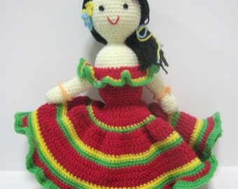 Doll Crochet Pattern Crochet Amigurumi Pattern PDF Instant Download Spanish Lady Dancer Shakira