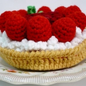 Pie Crochet Pattern Dessert Food Pattern PDF Instant Download Red Currants and Strawberries Pie image 5