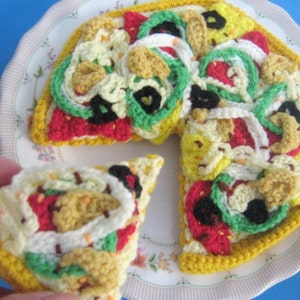 Pizza Crochet Pattern Crochet Food Pattern PDF Instant Download Pizza image 1