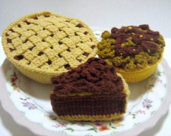 Crochet Food Pattern Pie Crochet Pattern PDF Instant Download Pecan Pies