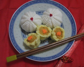 Food Crochet Pattern Dim Sum Crochet Pattern PDF Instant Download Chinese Dim Sum Pork Bun and Pork with Shrimp Dumpling