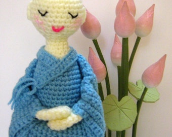 Crochet Amigurumi Pattern Doll Crochet Pattern Nun Meditating Pattern PDF Instant Download A Little Nun in Meditation