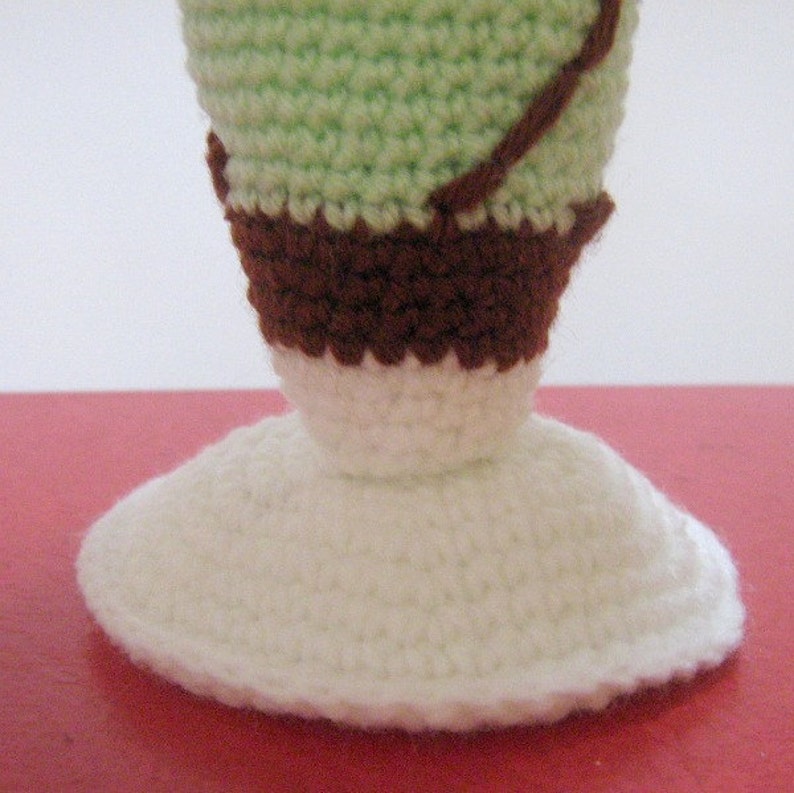 Sundae Crochet Pattern Dessert Pattern Crochet Food Pattern PDF Instant Download No-Glass Tall Minty Chocolate Ice Cream Sundae image 4