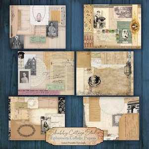 Ephemera Collage Papers 3 - Printable Paper Pack - Instant Digital Download - Journal Supplies - ScrapbookPaper Craft Junk Journal Paper