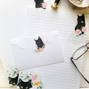 Cat Stationery Paper 8.5 x 11 - Papelería Pen Pal imprimible - Descarga digital instantánea - Papel de escritura con sobre - Cat Stationery