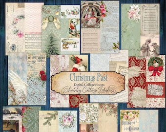 Printable  Tall Slim Junk Journal - Digital Skinny Christmas Journal Kit - Instant Download - Paper Crafting Printables - Junk Journal Kit