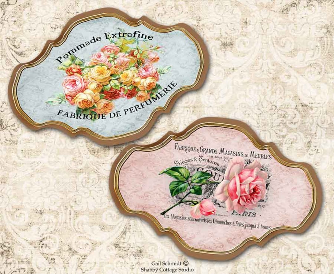 PRINTABLE DIGITAL LABELS French Floral Labels Tags Scrapbooking ...