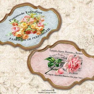 ETIQUETAS DIGITAIS IMPRIMÍVEIS Etiquetas florais francesas Etiquetas Scrapbooking Diários Rosas