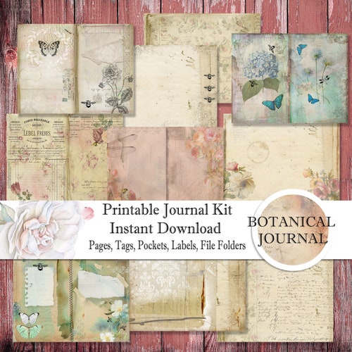 Natures Journey Junk Journal Kit Instant Digital Download - Etsy