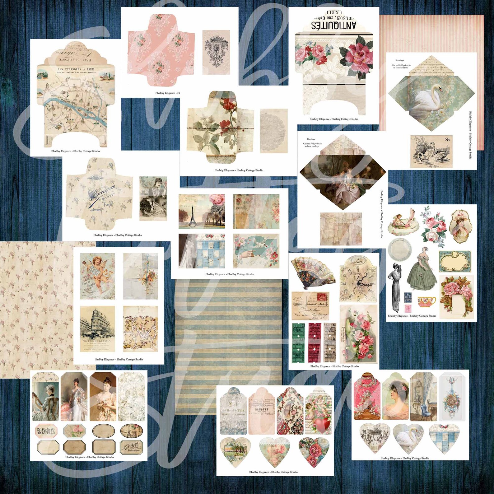 Shabby Elegance A Digital Junk Journal Kit - Printable Journal Pages ...